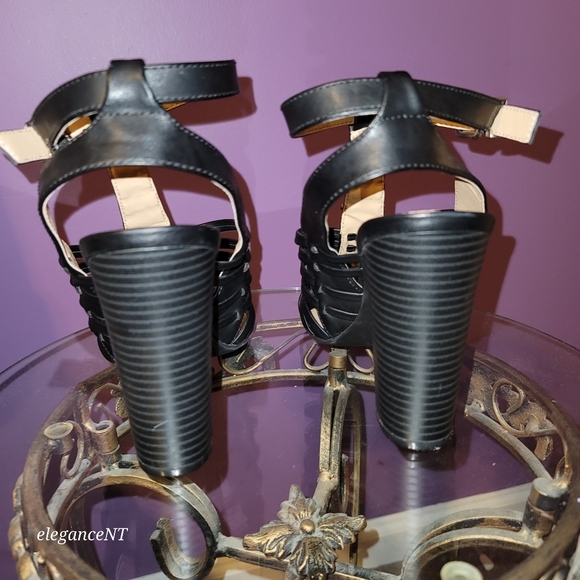 Express Strappy Gladiator Ankle Strap Heeled Sandal Black Women's Sz: 10 NWOT - Picture 10 of 10